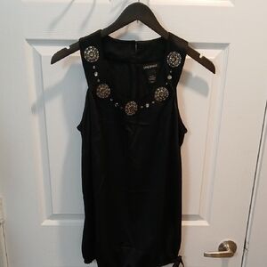 Lane Bryant Black Embellished Sleeveless Blouse